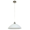 Zebbies Lighting - Breeze - Satin Nickel Pendant with White Glass Photo