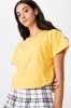 Women's Factorie Short Sleeve Crop Tshirt - Golden Lemon Photo