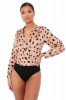 I Saw it First - Ladies Stone Satin Shirt Bodysuit Photo