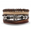 Michris 4 Piece Vintage Leather Bracelet - Woven Bracelet – 0637 Photo