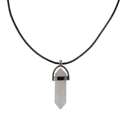 Photo of Earth Stone Collection - Clear Quartz Bullet Crystal Necklace