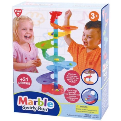 PlayGo Marble Swirly Run Beginner Marble Run Building Set for Age 3