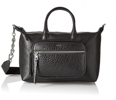 DKNY Abby The Satchel Black and Silver