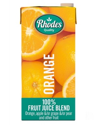 Photo of Rhodes 100% Fruit Juice Orange 6 x 1 LT