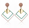 SilverCity Boho Style Statement Triple Square Drop Earrings Photo