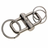 Troika Keyring with Quick Release Slide Lock 2 Way Key Grey