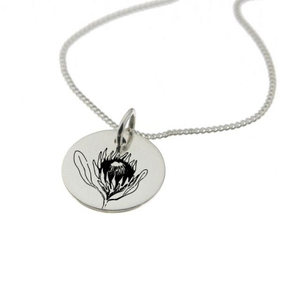 Photo of Africa Inspired by Swish Silver Protea Sterling Silver Necklace