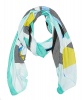 UB Creative Multi Colour Geometric Print Scarf - Green Photo