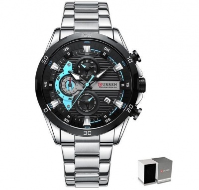 Curren Curre Waterproof Quartz Chronograph Wristwatch Luxury Stainless Steel Watch