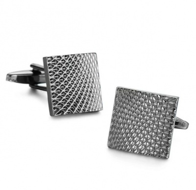 Photo of OTC Textured Wave Square Silver Formal Cufflinks