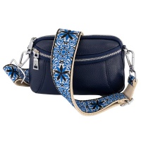 Luxcases Mini Blue Genuine Leather Bag with Stylish Crossbody Strap