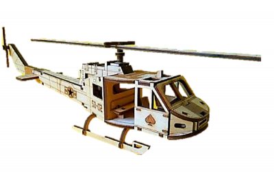 Photo of Helicopter Huey Bell Iroquois 3D Puzzle Wooden 3D Model By Everything Laser