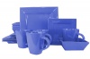 16 Pieces Square Ceramic Dinner Set - Cornflower Blue Photo
