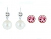 Civetta Spark 925 Silver Hoop & Chene Studs - Clear& Light Sapphire Photo