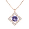 Stella Luna Clover Pendant- Swarovski Tanzanite Crystal Rosegold Photo