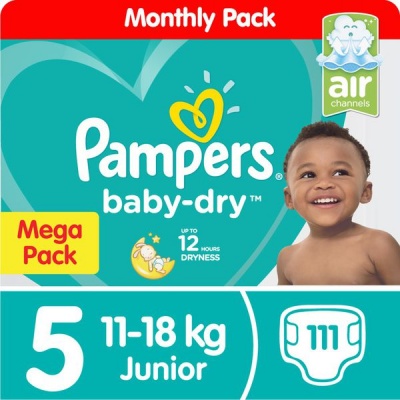 Photo of Pampers Baby Dry - Size 5 Mega Savings Box-111 Nappies Lotion with Aloe
