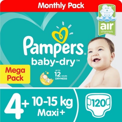 Photo of Pampers Baby Dry - Size 4 Mega Savings Box-120 Nappies Lotion with Aloe