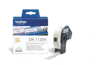 Photo of Brother DK-11204 Multi-Purpose Labels Roll - Black on White Paper