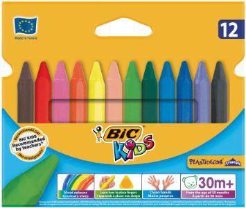 Photo of BIC Kids Plastidecor Triangle 12 Crayons