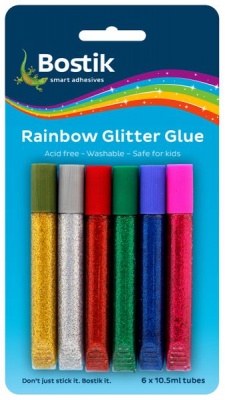 Photo of Bostik Art & Craft Rainbow Glitter Glue - 6 x 10.5ml