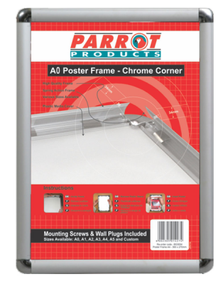 Photo of Parrot Products Parrot Poster Frame - Aluminium with Chrome Corners - A0