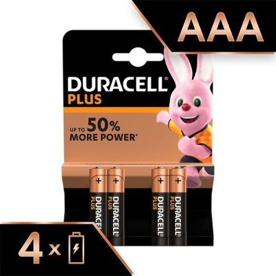 Photo of Duracell Plus AAA Alkaline Batteries 1.5V LR03 MN2400 - 4 pack