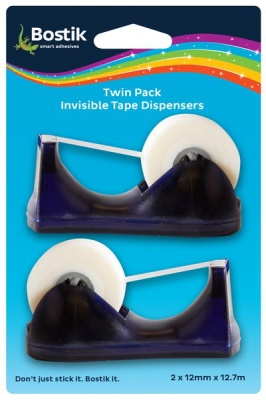 Photo of Bostik Twin Pack Invisible Tape Dispenser