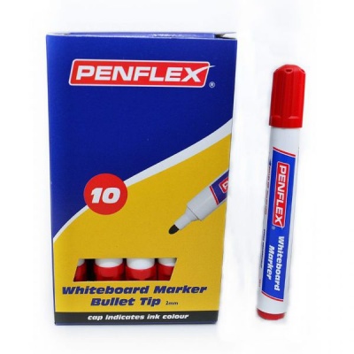 Photo of Penflex WB15 Whiteboard Markers Box-10 Red