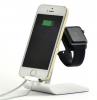 Apple Dual Charging Dock for Watch and iPhone by Zonabel - Silver Metal Photo
