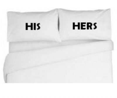 Photo of His/Hers Personalised 100% Cotton Pillow Cases