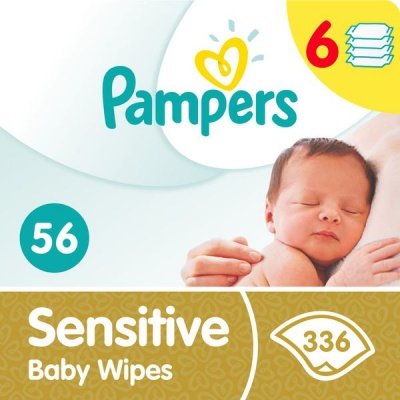 Photo of Pampers Sensitive Wipes - 336 - 100% Purified Water Wipes