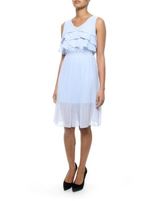 Photo of Eve Emporium Multi Layer Chiffon Ruffle Midi Dress in Sky Blue