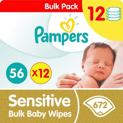 Photo of Pampers Sensitive Bulk Wipes - 12 x 56 - 672 Wipes - Bulk Pack
