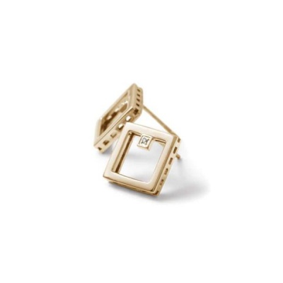 Photo of Why Jewellery Square Diamond Studs - Yellow Gold Plated