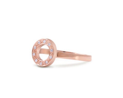 Photo of Why Jewellery Halo Diamond Ring - Rose Gold Plated