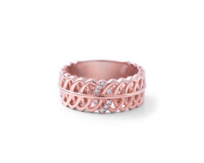 Photo of Why Jewellery Geometric Diamond Ring - Rose Gold Plated