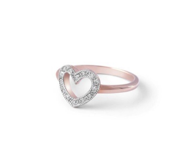 Photo of Why Jewellery Heart Diamond Ring - Rose Gold Plated