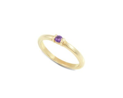 Photo of Why Jewellery Amethyst Ring - Yellow Gold Plated