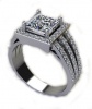 Miss Jewels CD Designer Jewelry 3.16ctw Cubic Zirconia Dress Ring in 925 Sterling Silver Photo