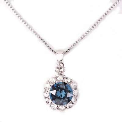 Photo of Civetta Spark Brilliance Pendent - Made With Swarovksi Crystal In Montana & Sterling Silver Chain