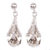 Civetta Spark Vintage Pear Earring Made Swarovski Silver Shade Crystal Photo