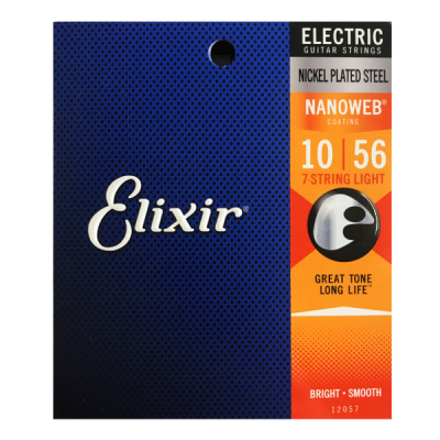 Photo of Elixir 12057 Nanoweb 7 String Light Electric Guitar Strings