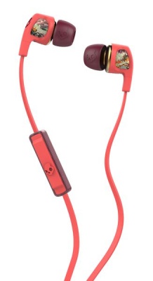 Photo of SkullCandy Dime In-Ear Headphone with Mic - Coral/Floral/Burgundy