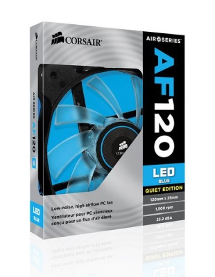 Photo of Corsair AF120 Air Quiet Edition High Airflow 120mm Fan - White/Blue/Red
