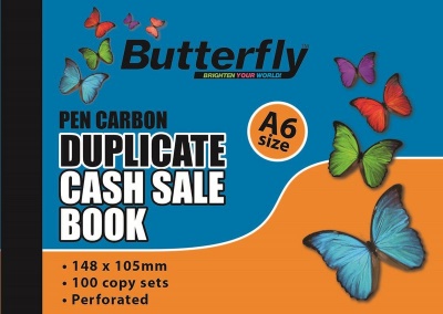 Butterfly A6 Duplicate Book Cash Sale 100 Sheets