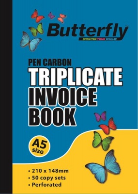 Photo of Butterfly A5 Triplicate Book - Invoice 150 Sheets