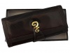 Fino Feather Print Purse With Genuine Leather Interior - Brown Photo