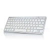 Bluetooth Keyboard for Desktops Laptops & iPad - White & Silver Photo