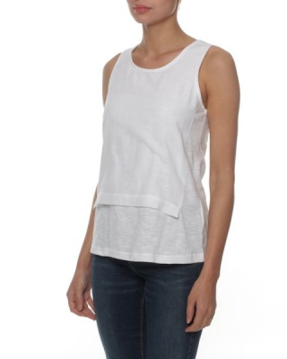 Photo of The Earth Collection Woven Layer Top - White