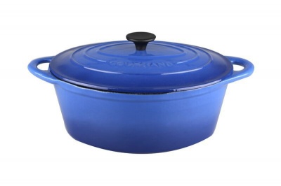 Photo of Gourmand - 4.5 Litre Oval Cast Iron Casserole - Blue